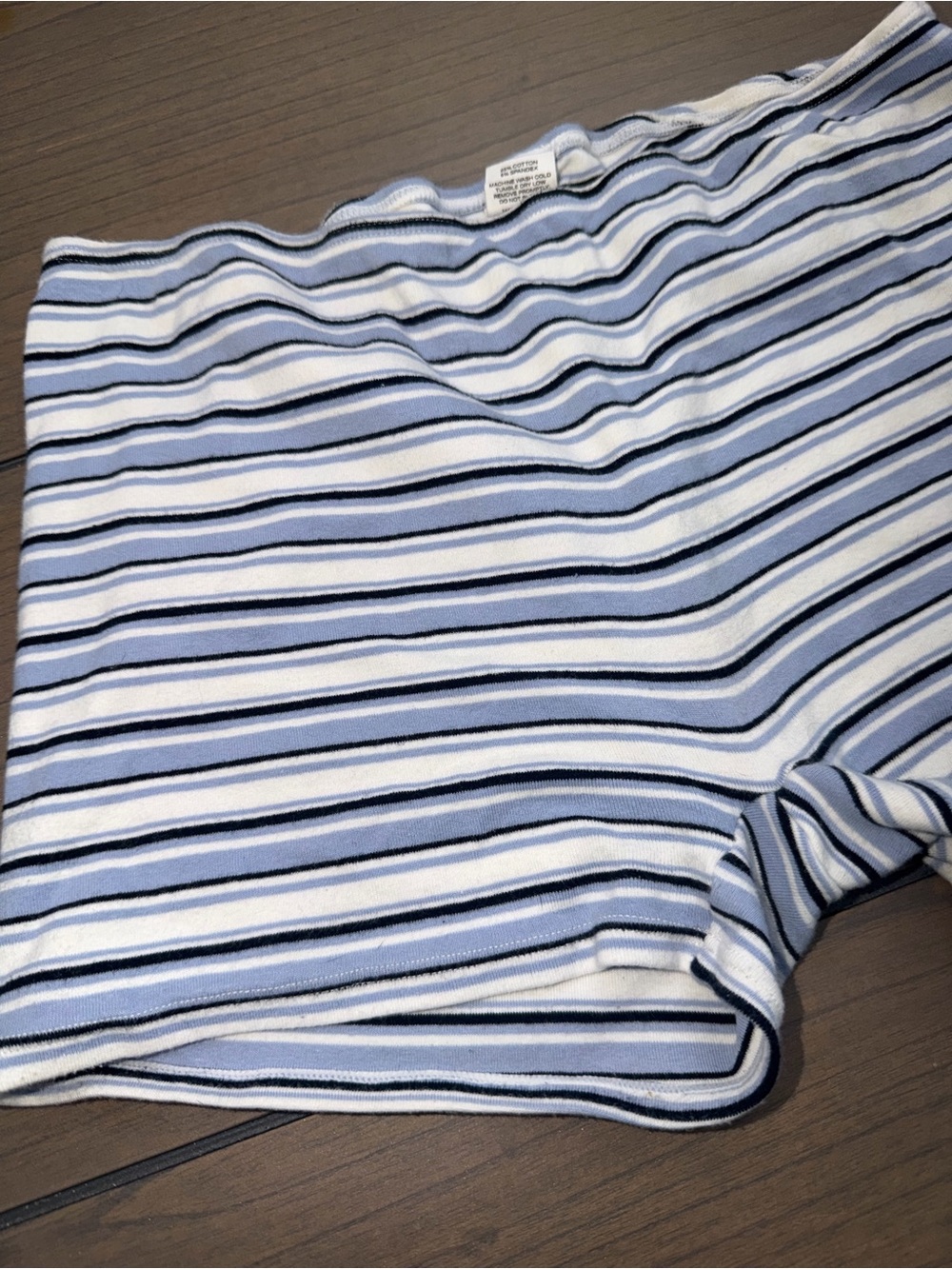 Set Active Jersey Striped Shorts Blue White Medium Sold Out - Picture 3 of 9